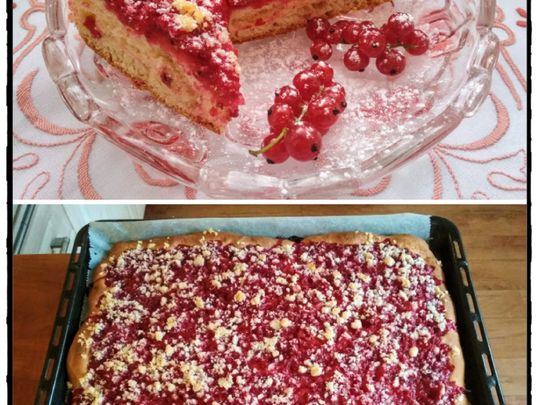 Špaldový koláč s rybízem