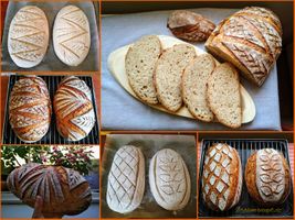 Pšeničnožitný kefírový chleba s žitnou kaší, lednicové kynutí těsta, pečený na kámeni