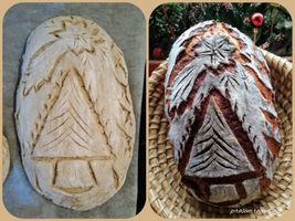 Vánoční zdobený chleba